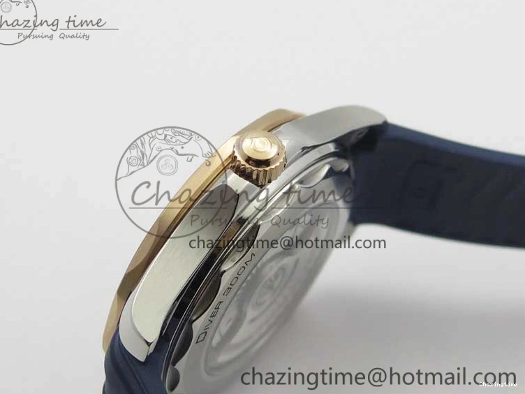 0427 2018 Seamaster Diver 300M SS RG VSF 1:1 Best Edition RG Bezel Blue Dial on Blue Rubber Strap A Contemporary 7927